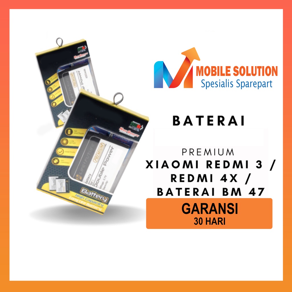 Grosir Baterai Xiaomi Redmi 3 / Baterai Redmi 4X / Baterai BM47 Universal Garansi 1 Bulan + Packing