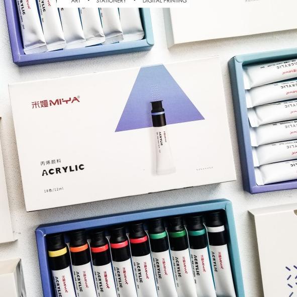 

Miya Himi Acrylic Paint Set 12/18x12ml | Cat Akrilik - 12 Warna