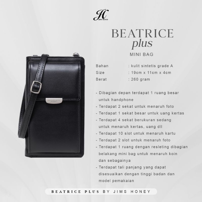 Jimshoney Tas Selempang Wanita Beatrice Plus Christine Minibag Original Dompet hp pouch cod realpic