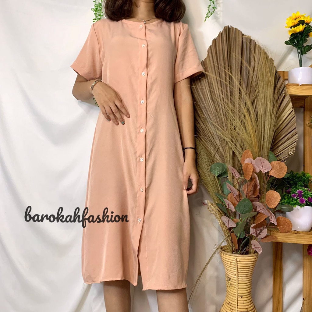 DRESS HOMEY/KOREAN DRESS/DRESS BAHAN KATUN SHAKILLA/DRESS WANITA
