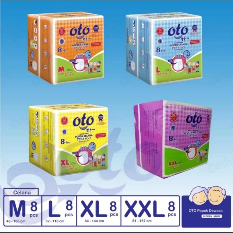 OTO adult Diapers pants/popok celana dewasa ukuran M8/L8/xl8/xxl8