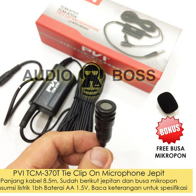 PVI TCM-370T Tie Clip On Mic Mik Microphone Mikrofon Jepit Kabel