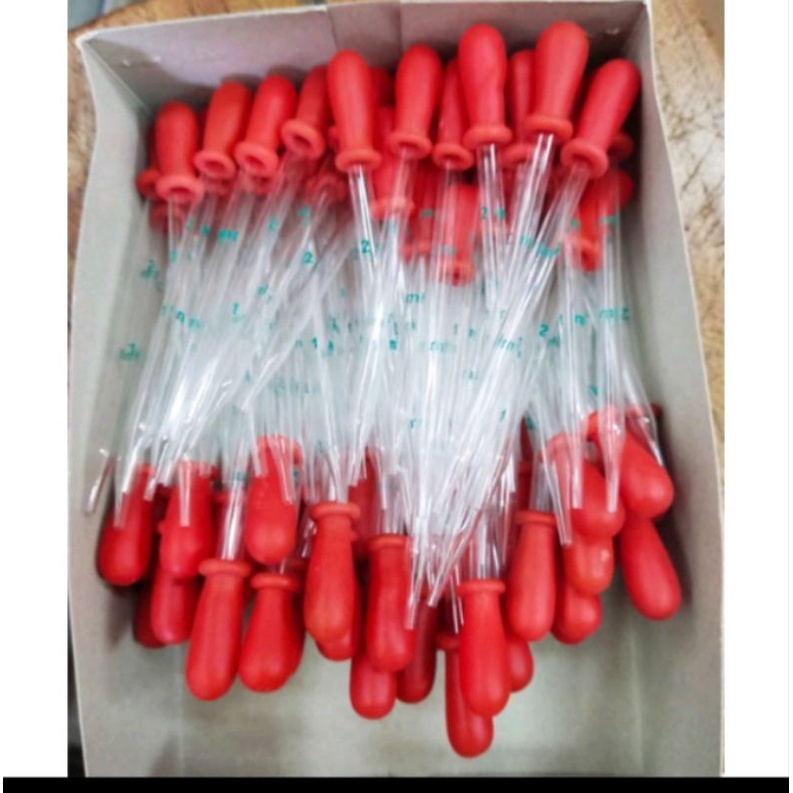 Pipet tetes Kaca Dot Merah Skala 2 ml ( Per Box )