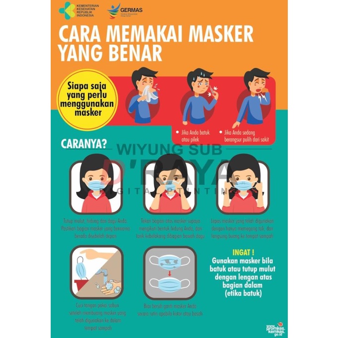 

Poster Covid Cara Pakai Masker 1 Hari Cetak Laminasi A4 t-1haricetak Ayo Order