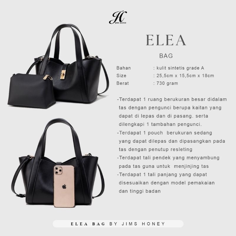 Elea bag jimshoney tas selempang wanita slingbag murah real pict original official Store tas kerja