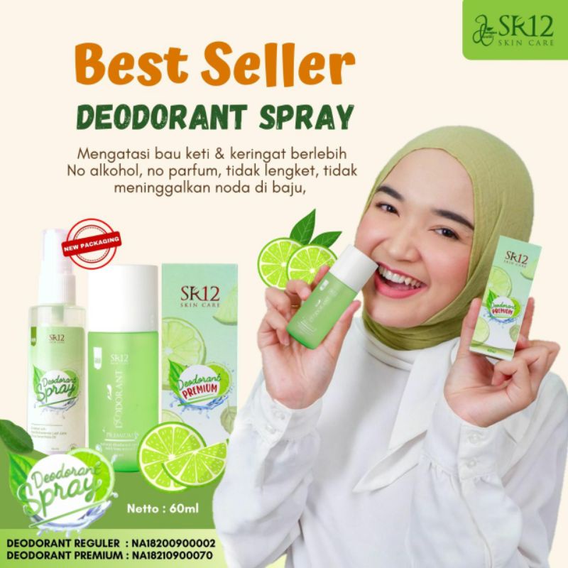 SR12 Deo Spray Reguler Non Alkohol Penghilang Bau Ketiak Deodorant Aman Remaja Dan Anak SR12 Herbal Skincare Ori BPOM