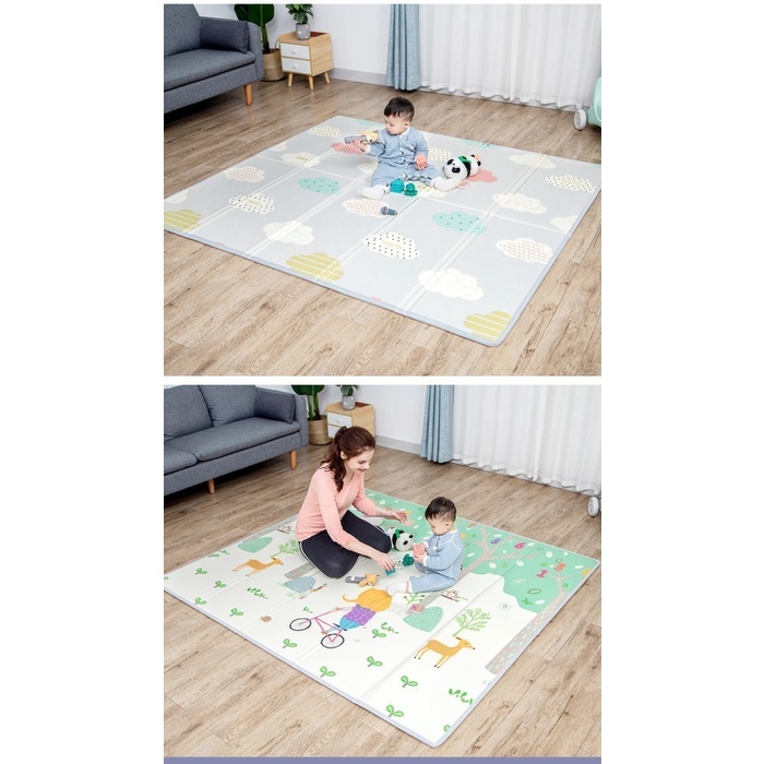 Baby Playmat Matras Foam Bayi Karpet Tikar Lipat 180x200 Tebal 10mm - MOTIF P