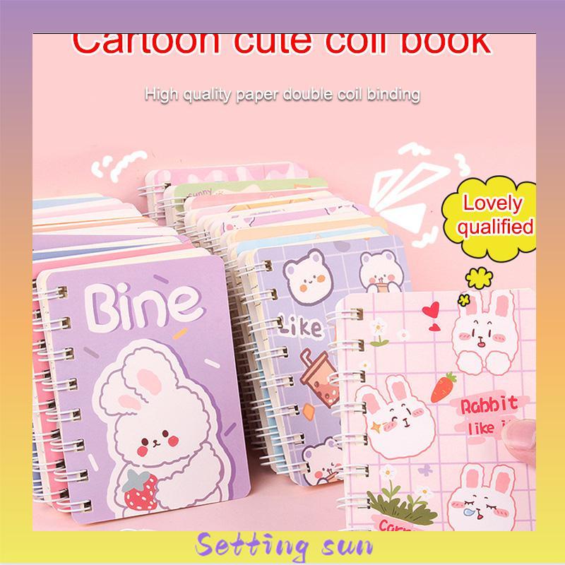 A7 Buku kecil Kartun mini notebook ring motif buku tullis kecil lucu notebook ring motif Perlengkapan sekolah TN