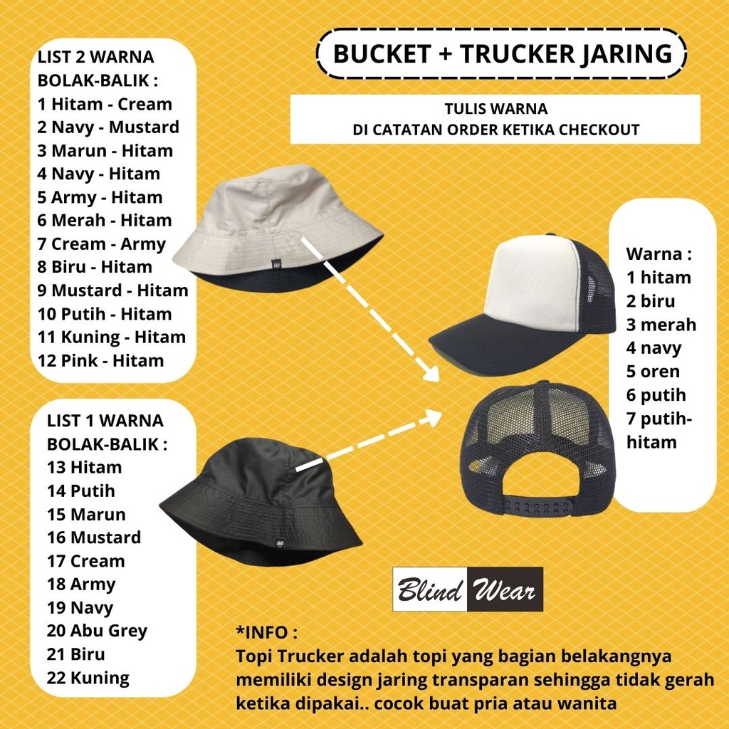 Paket Hemat Topi Bucket Dan Peci Kopiah Miki Hat Polos Premium