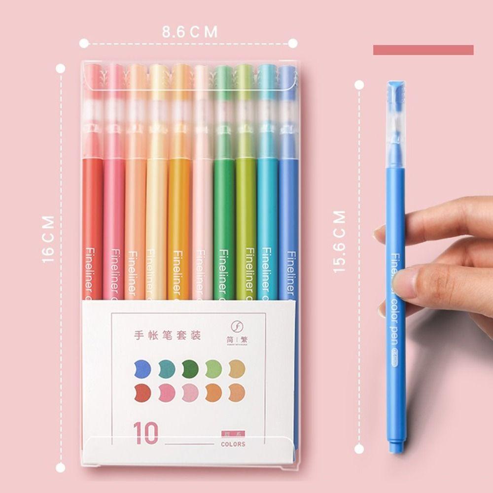 Nanas 9PCS/Set Stabilo Pen Set Warna Permen Kreatif Alat Tulis Menggambar Tulisan Alat Perawatan Mata Kunci Poin Spidol