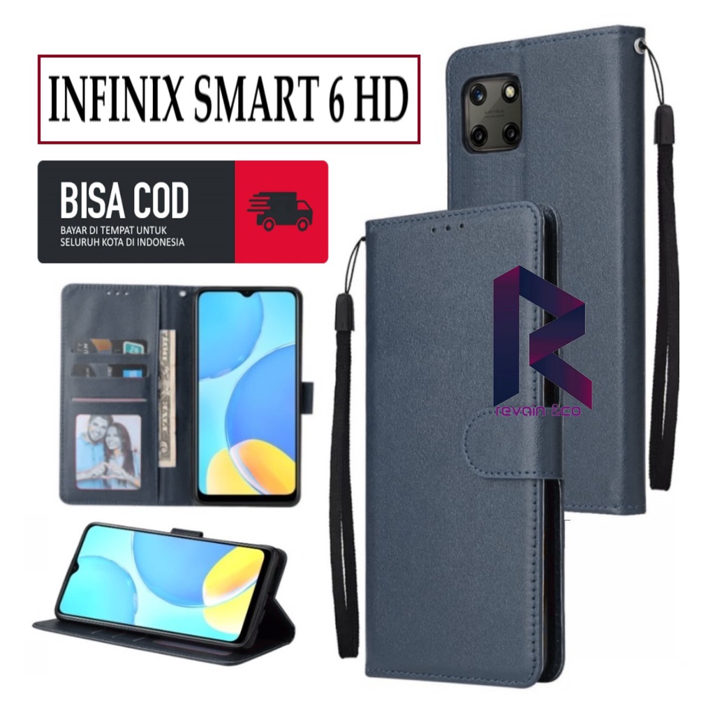 CASE INFINIX SMART 6 HD FLIP WALLET LEATHER KULIT PREMIUM SARUNG BUKA TUTUP KESING HP FLIP CASE INFINIX SMART 6 HD