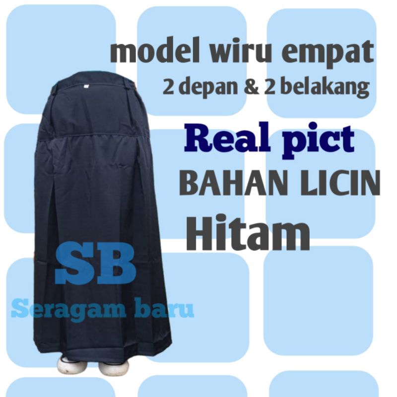 Seragam sekolah wiru 4 hitam bahan licin