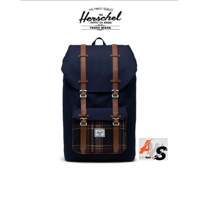 HERSCHEL HERSCHEL LITTLE AMERICA-PEACOAT/PEACOAT PLAID-(25L)-BAG-US