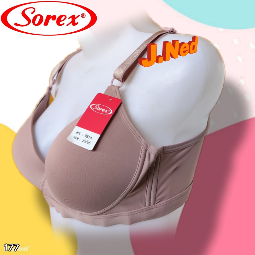 J177 Sorex Silky Soft Bra Busa Tanpa Kawat Cup B Tiga Pengait Size 36 - 42