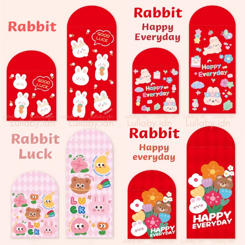 

Hong Bao Motif Rabbit Everyday | Angpao Bday Kelinci (1bungkus isi 10)