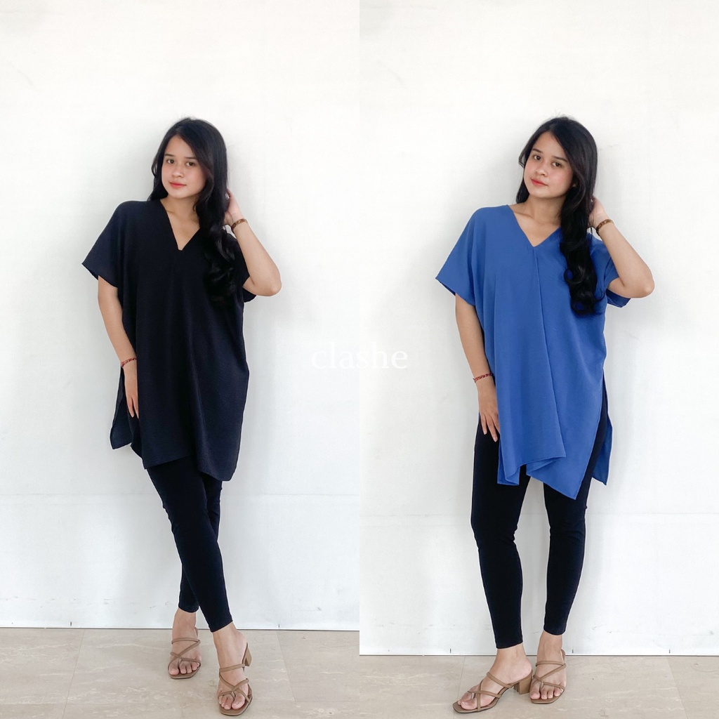 Long Square Nagita Atasan Wanita Crinkle Airflow Tezza Top by Clashe