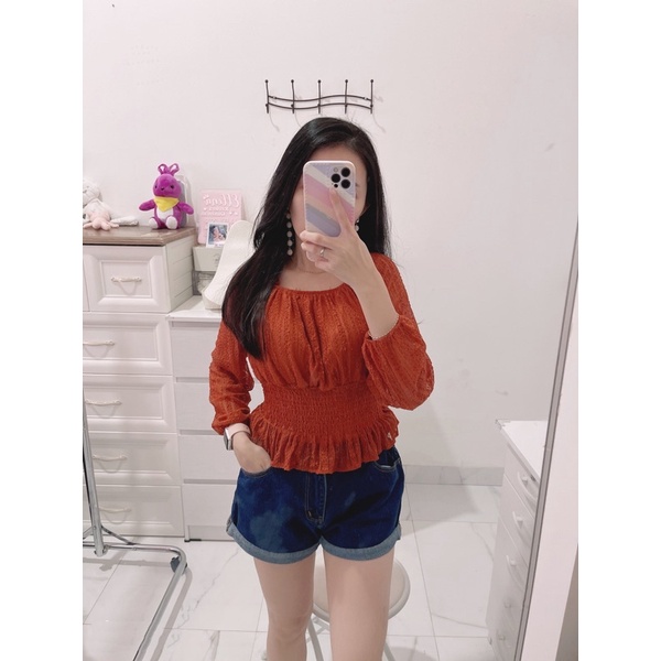 Top white import | atasan putih import wanita | blouse wanita import fashion | korean style wanita | brukat top import | aquarius boutique89