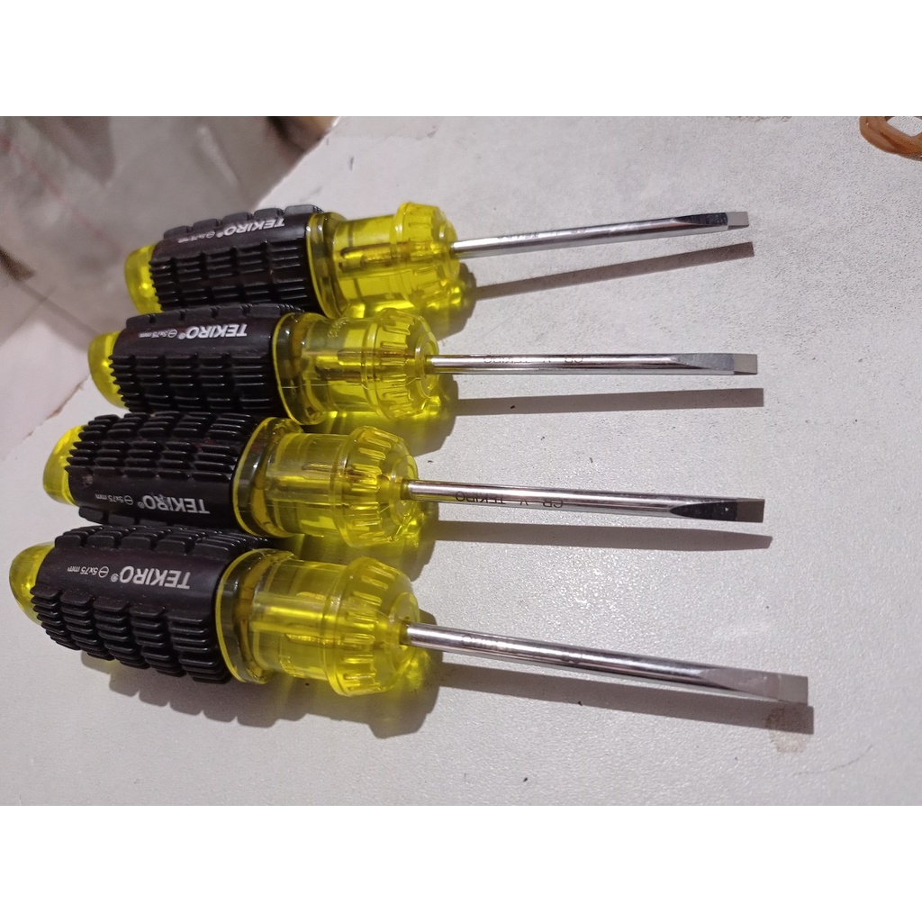 TEKIRO SD-CG0858 OBENG GAGANG KARET KUNING (-) 5 X 75