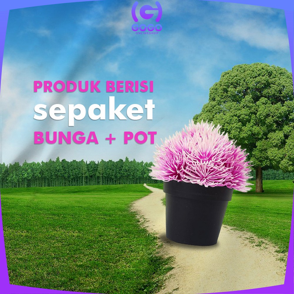 GOGO-C606 C611 Ornamen Tanaman Bunga Bonsai Plastik Dekorasi Meja Pajangan Tanaman Hias Artificial Flower / Bunga Hias Dekorasi Ruangan