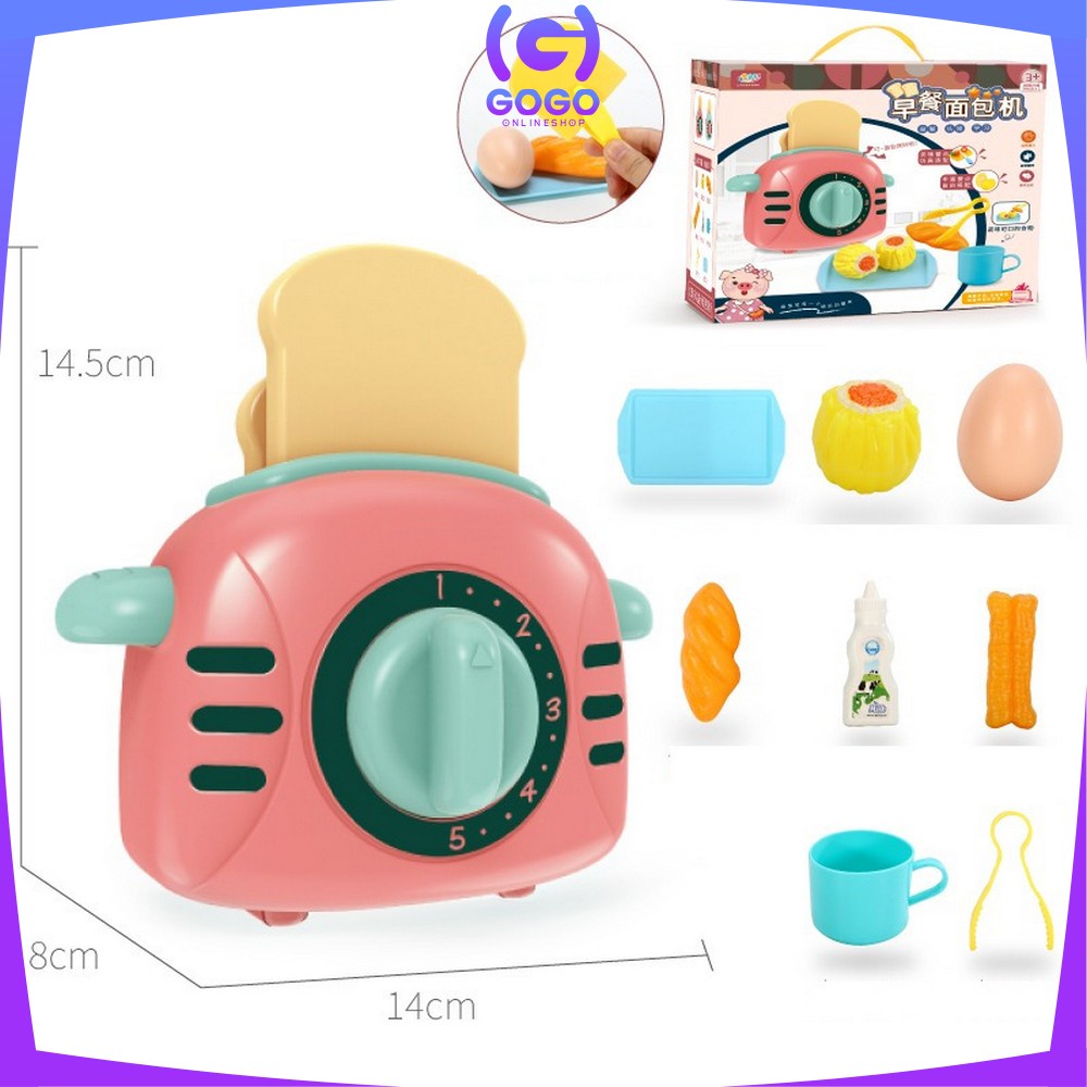 GOGO-M153 Mainan Anak Alat Pemanggang Roti / Mainan Edukasi Anak Pretend Play Bread Maker Toaster Roti