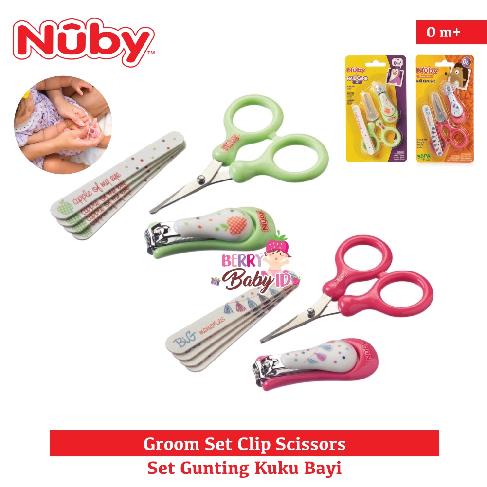 Nuby Nail Care Set Groom Clip Scissors - Paket Gunting Kuku Bayi Anak Berry Mart