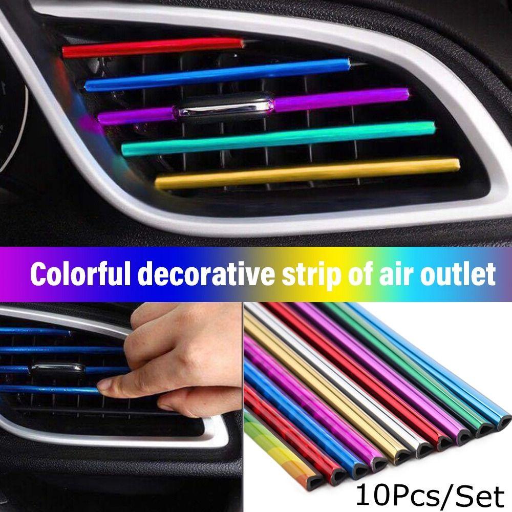 Preva 10PCs Air Outlet Decor Strips Car Styling PVC Ventilasi Ac Mobil Bentuk U Pelindung Untuk Ventilasi Ac Mobil