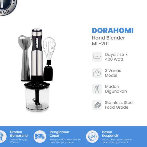 Hand Blender Mixer Set Elektrik Stainless Steel Motor Kuat Low Watt