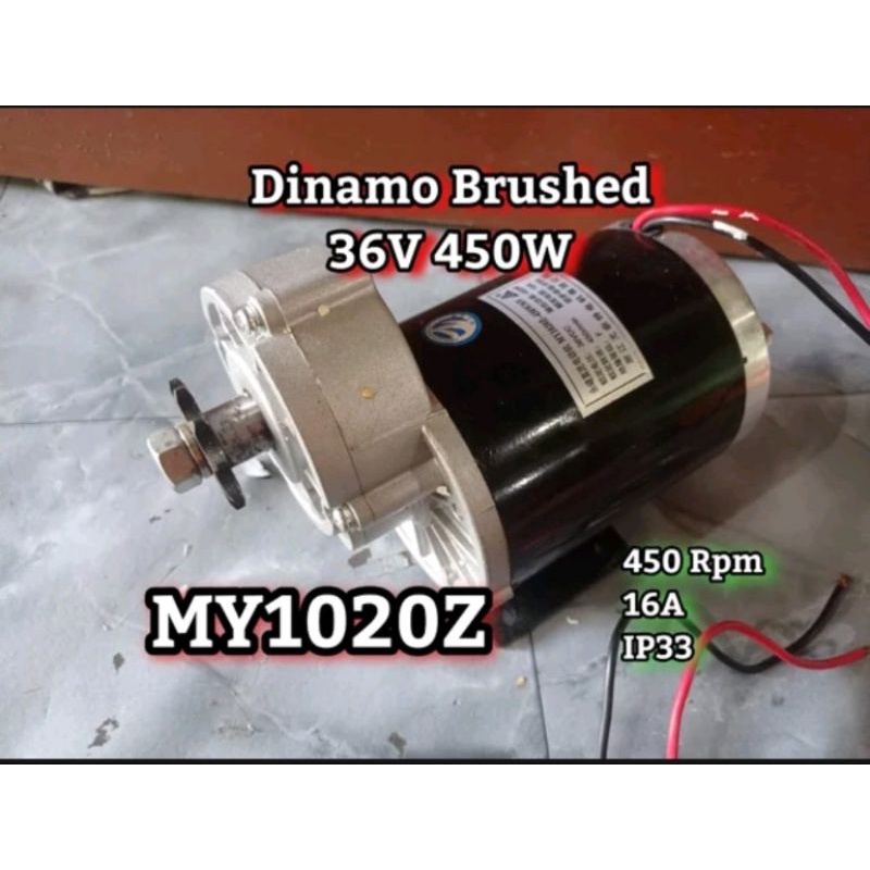 Dinamo motor listrik 36V 450W geared brushed mid drive
