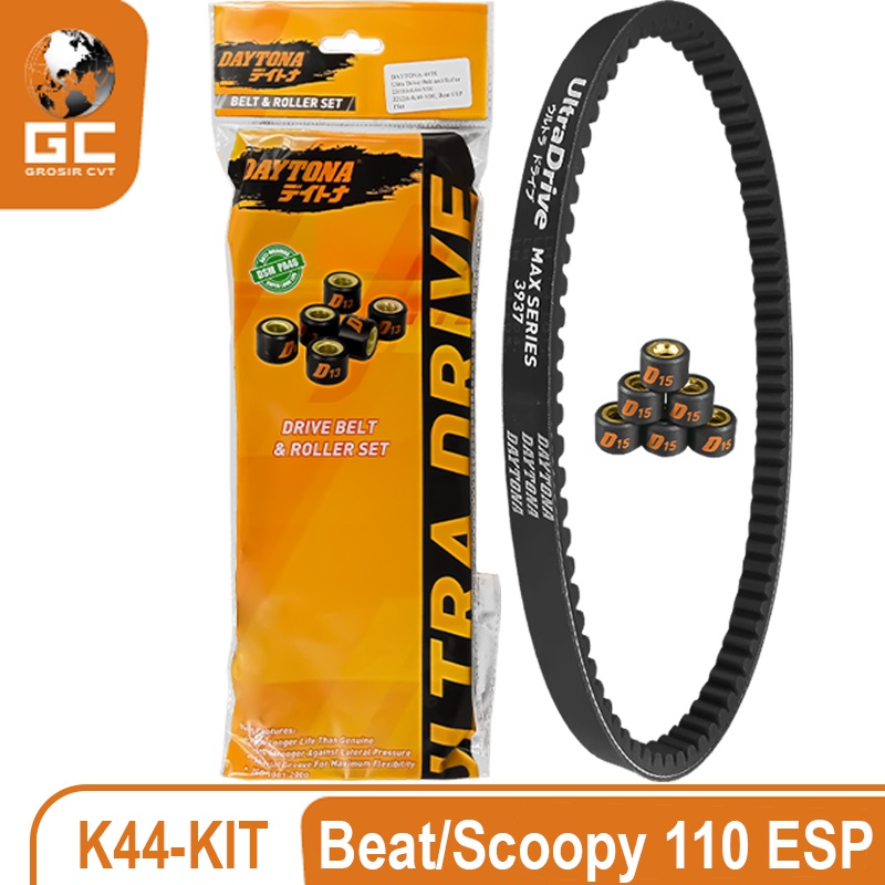 Vanbelt SET assy Beat Scoopy Vario 110 FI ESP POP Daytona Ultra Drive Belt+roller 4458 3937