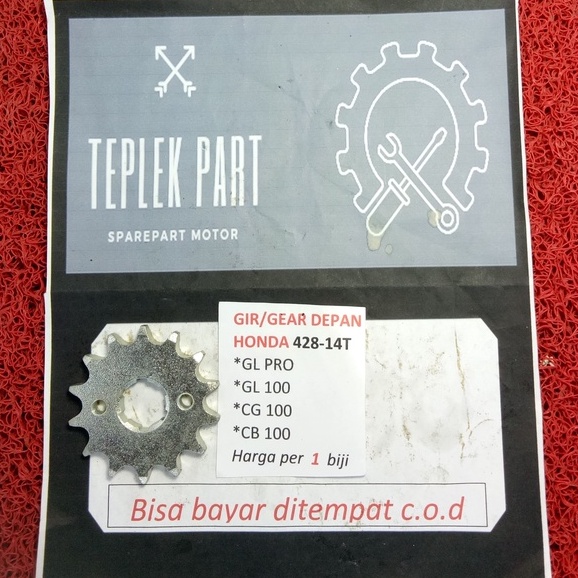 Gear Depan Gl Pro Gl 100 Cb 100 14t/Gear Depan 14t Gl Pro Gl 100 Cb 100/Gear Depan 14t 428/Gear Depa