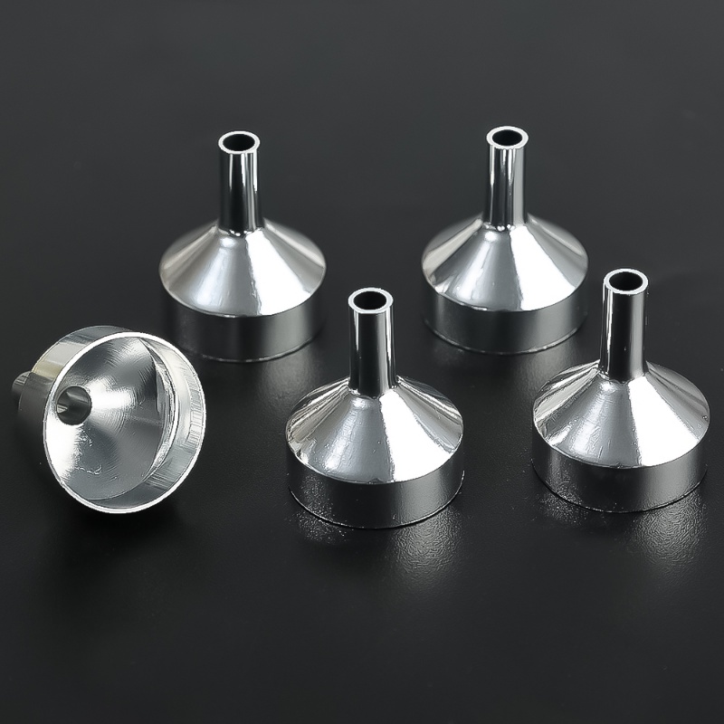 5pcs / Set Corong Mini Bahan Aluminum Metal Untuk Transfer Cairan / Lotion / Essential Oil