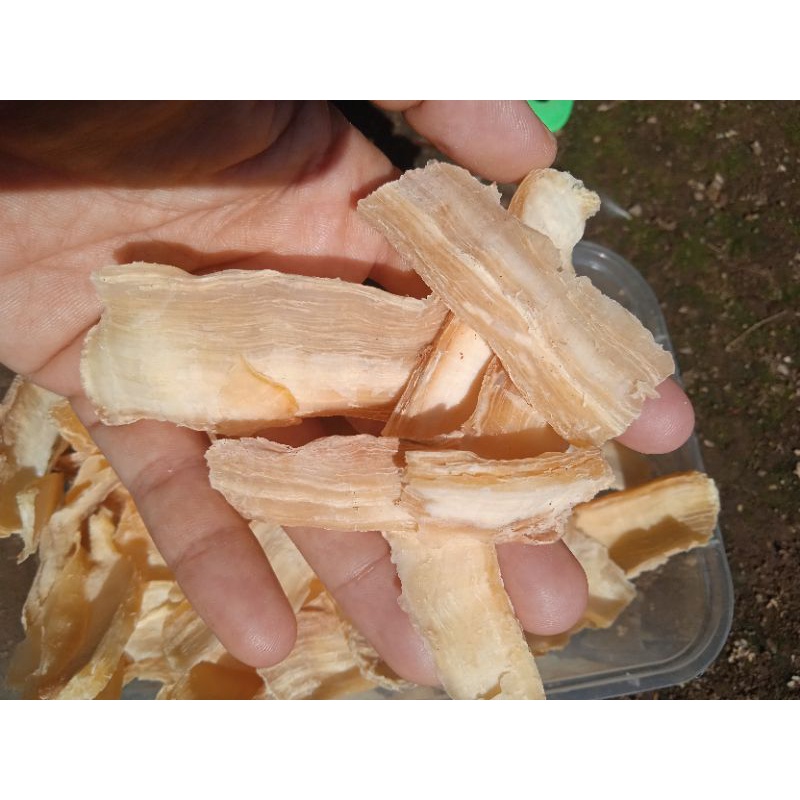 

Gliti singkong mentah, kripik singkong mentah