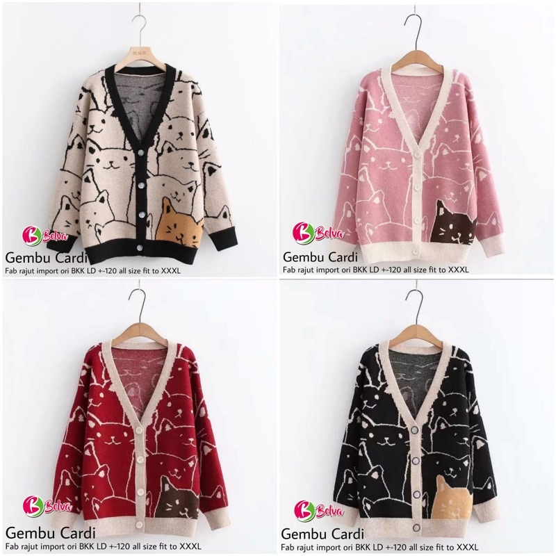 (RESTOK GEMBU) SHIRLY • GEMBU CARDY CARDI BY BELVA SWEATER/CARDIGAN RAJUT IMPORT KOREAN STYLE ORI OR