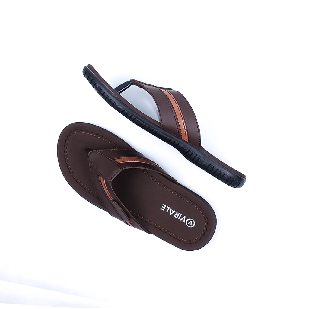 Sandal Pria Kulit Dewasa Model Jepit Casual VInci 01