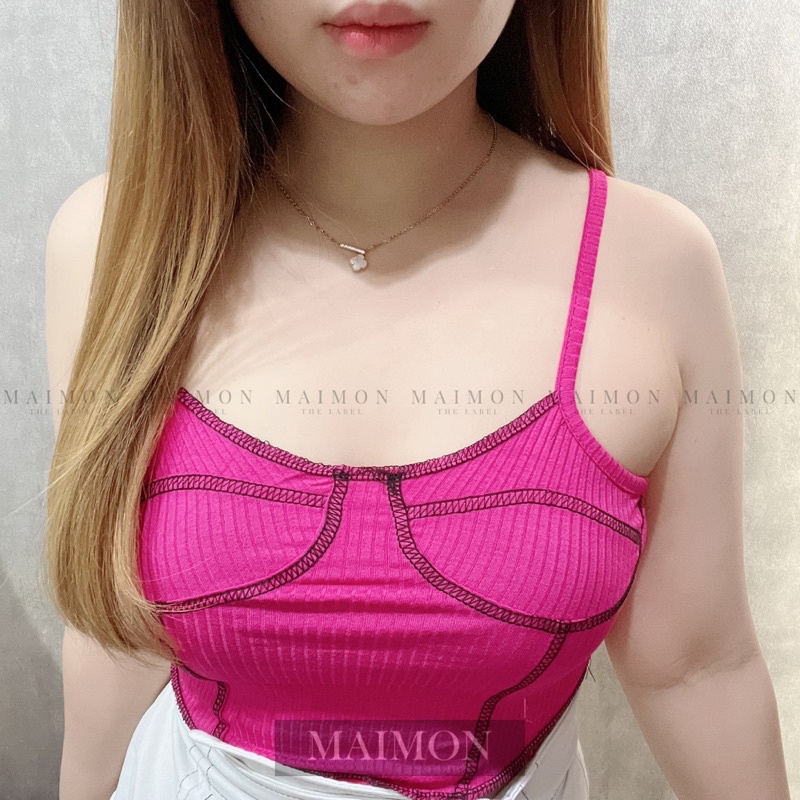 Stitch Bustier Crop Top | Atasan Wanita Korean Fashion | Maimon Grosir