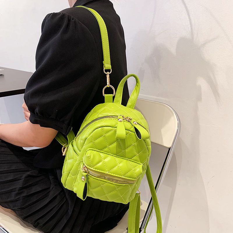 ♝❈❏Seraser Lingge Bordir Benang Ransel Wanita Musim Panas 2021 Baru Trendi Fashion Net Merah Messenger Tas Serbaguna Korea Kecil Ransel