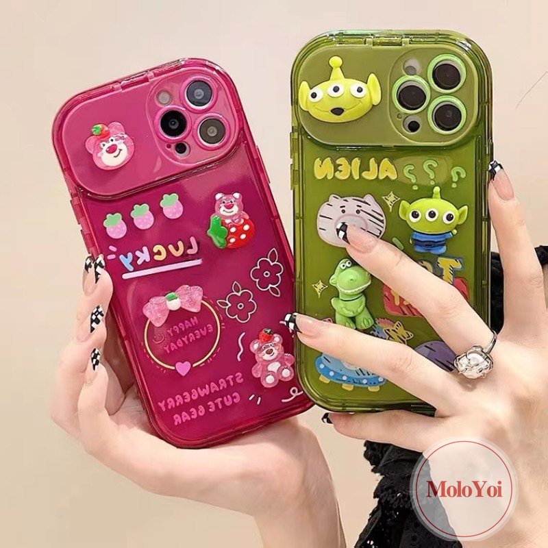 Soft Case Desain Kartun Disney Toy Story Losto Alien 3D Untuk IPhone 11 12 13 14 Pro MAX XR 7 8 14 Plus X XS MAX SE 2020