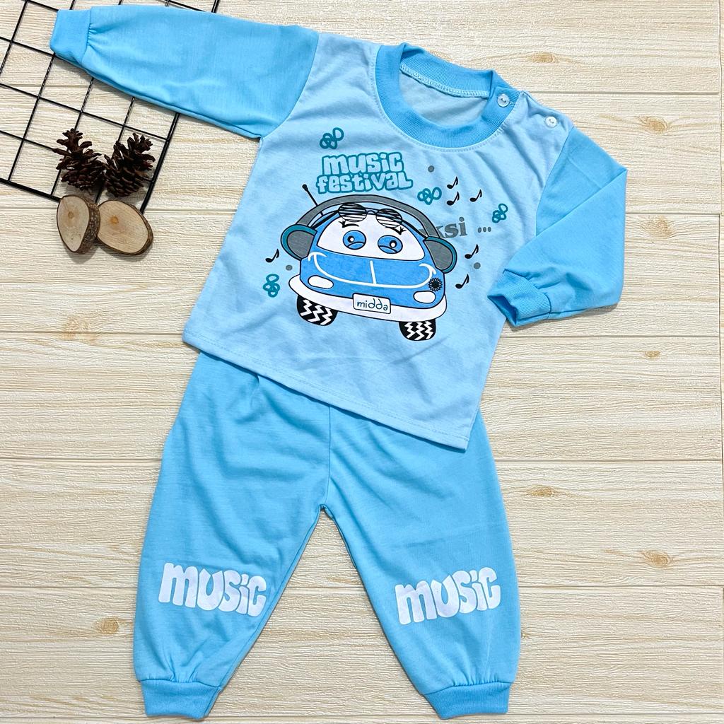 Setelan Baju Bayi Setelan Piyama Lengan Panjang Kancing Pundak Toko Baby Alicia