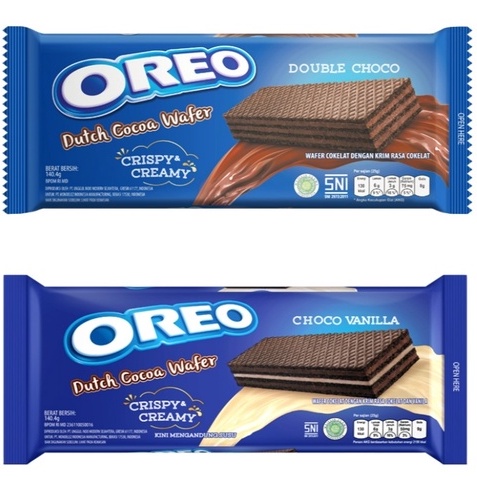 

Oreo dutch wafer rasa choco vanilla dan double choco kemasan 140gram