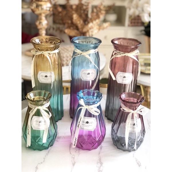 Vas bunga kaca kristal gradasi