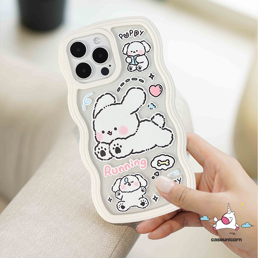 Lovely Cover Redmi 12C 9 10C 9T 10 9A 10A 9C NFC Redmi Note 11 10 11s 10s 9 8 10Pro 9 9pro 9s 11Pro Mi 11T Pro POCO M3 X3 NFC Pro Kartun Lucu Puppy Pochacco Wavy Edge Soft Sarung