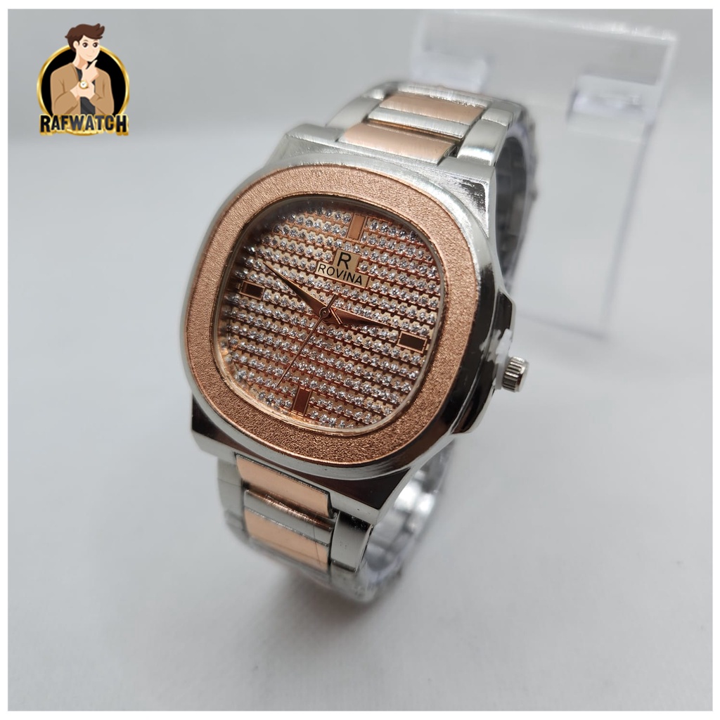 Jam Tangan Wanita Fashion TA8 Rantai Stainless Mewah Formal Permata Fashion Import Murah Bonus Baterai Cadangan