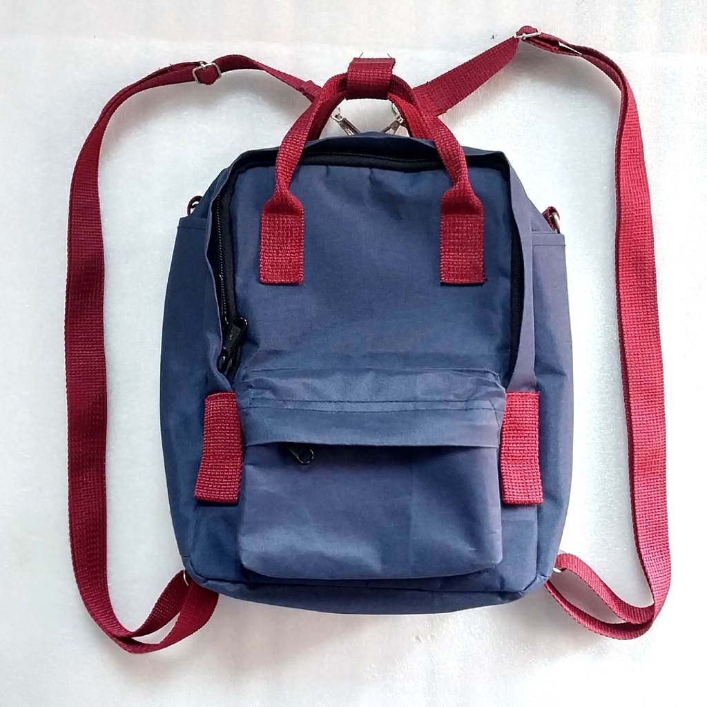 TAS SELEMPANG MULTI FUNGSI 3 IN 1 MULTI BACKPACK MEDIUM Navy TAS SEKOLAH / TAS DISTRO / TAS KOREA