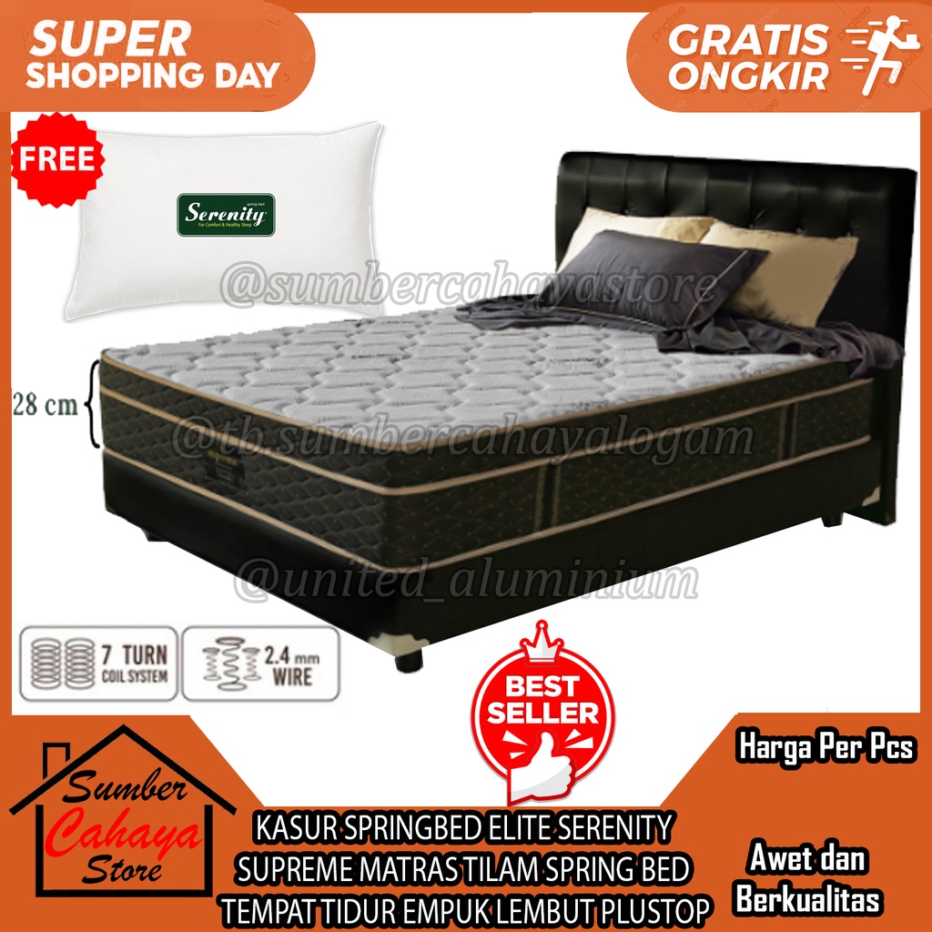 KASUR SPRINGBED ELITE SERENITY SUPREME MATRAS BUSA TILAM SPRING BED EMPUK LEMBUT HALUS TEMPAT TIDUR 