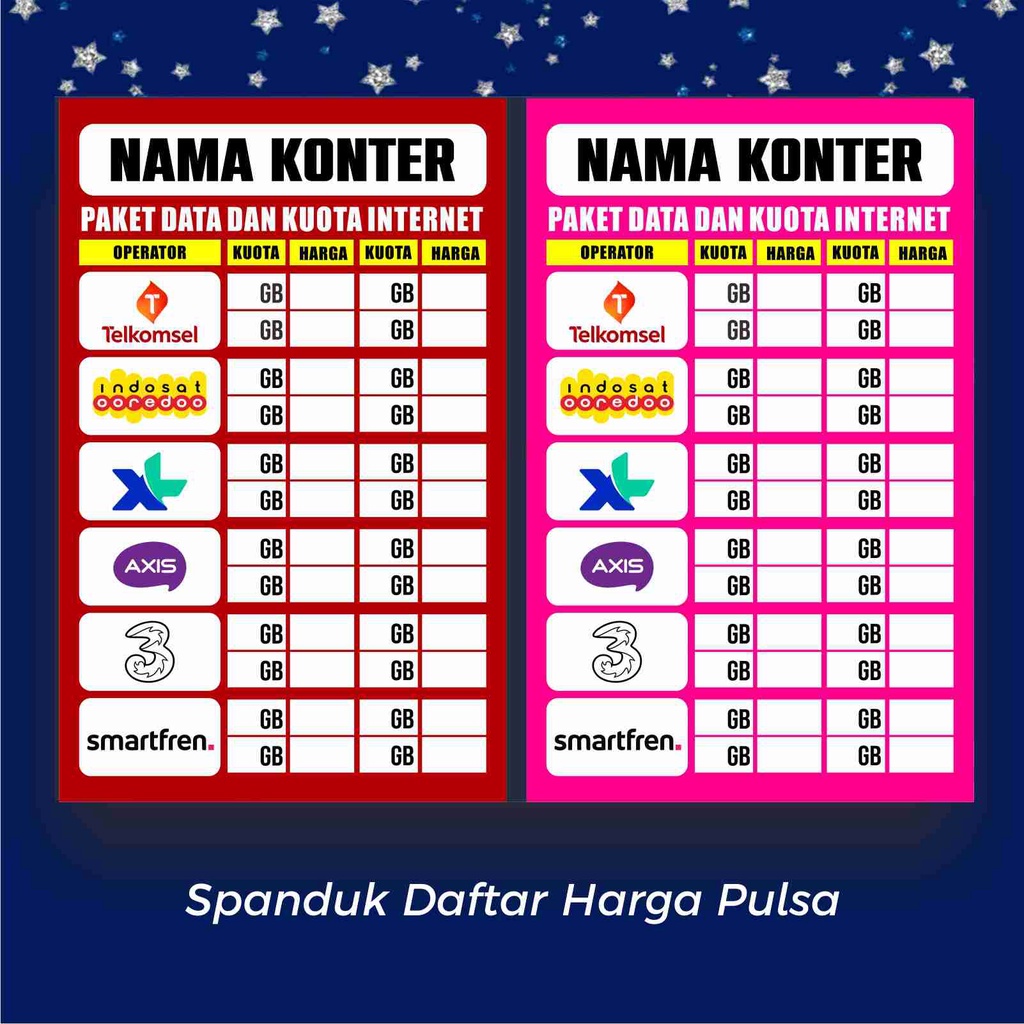 Jual Spanduk Banner Daftar Harga Kuota Paket Data Shopee Indonesia