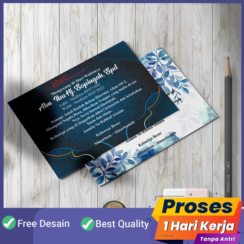 

Cetak Stiker Kartu Tahlil Mengenang 40 Hari, 100 Hari 1000 Hari, 1 Tahunan