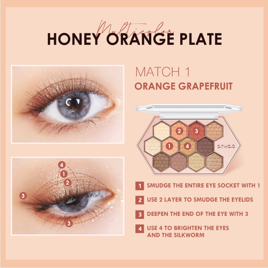 [100% ORIGINAL][READY]O.Two.O Eyeshadow Hexagonal Diamond 12 Honeycomb Eyeshadow Pallette