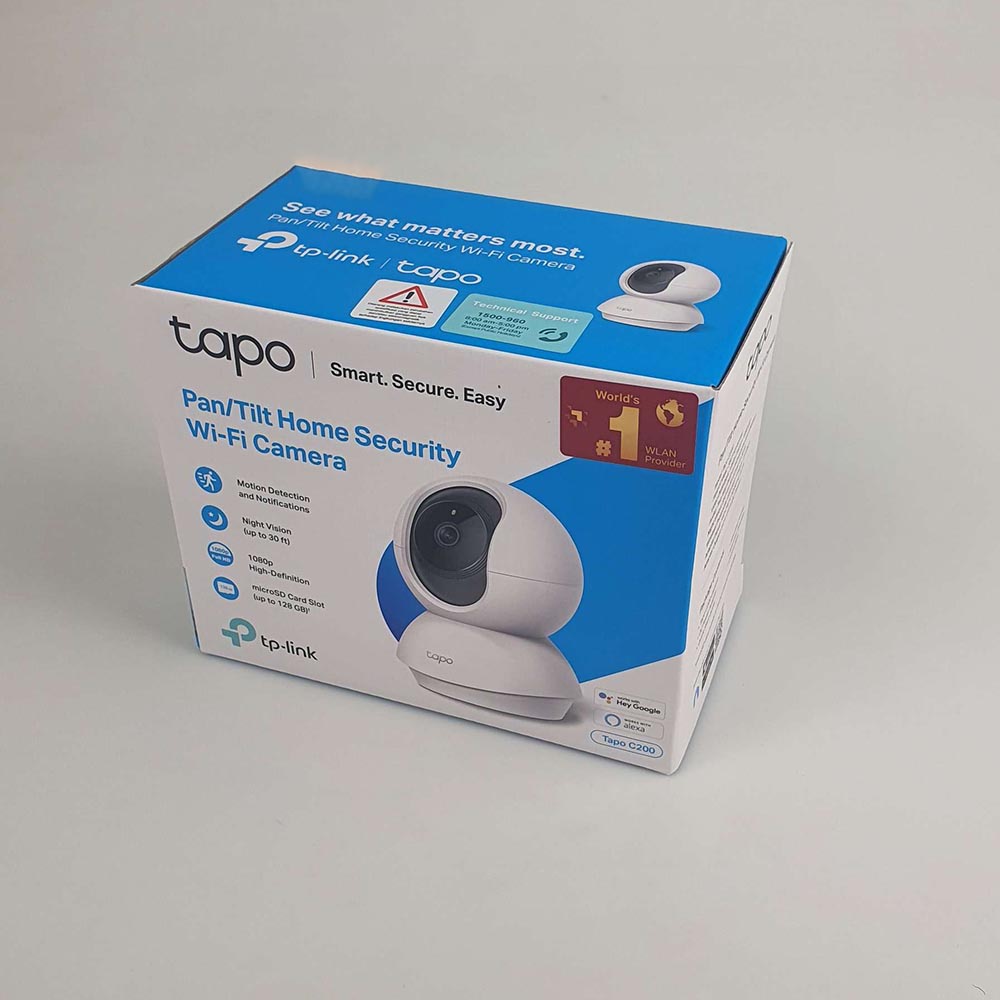 TP-LINK IP Camera CCTV 1080P Night Vision Pan Tilt - Tapo C200 - White