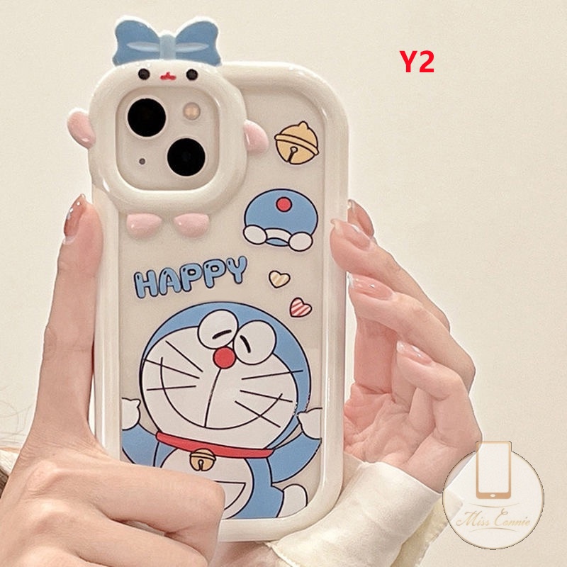 Redmi 9A 9A 9a1 A1+ 9C 10A 9T 10C 9C NFC 11Lite Note 11 Pro+ 11s 8 10 9Pro PO CO M3 X3 NFC Kartun Doraemon Lucu Hello Kitty 3D Bow-knot Monster Kecil Lensa Phone Case Lembut Belakang Case Tempat Kotak Makan