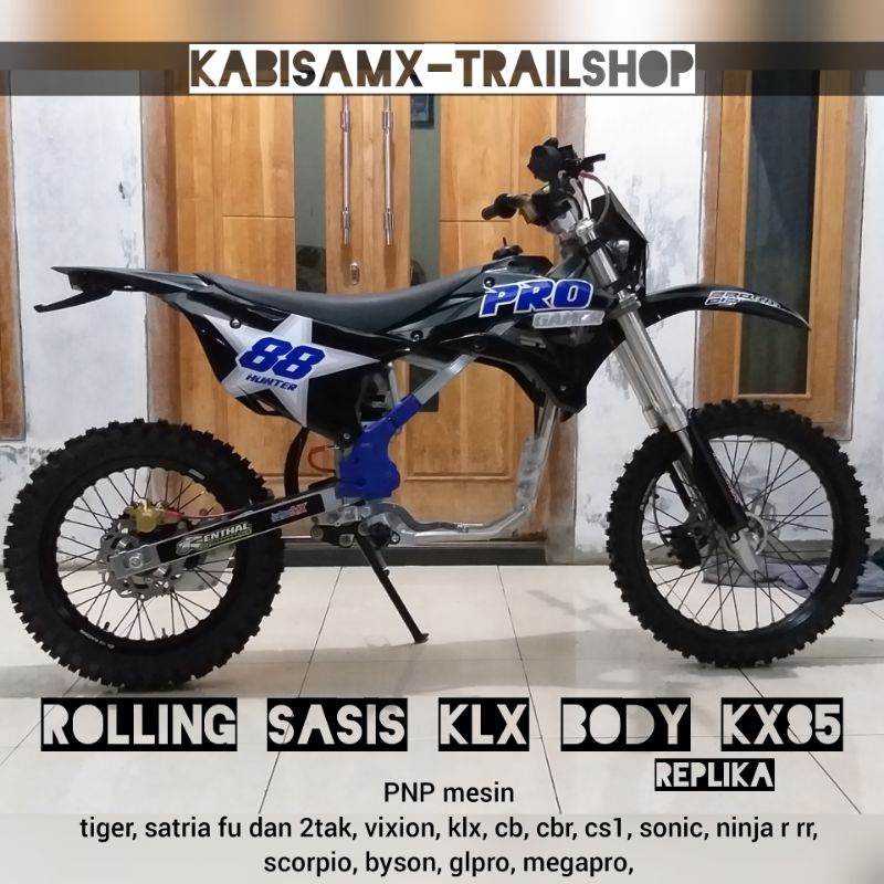 paket modifikasi trail model kx85 ban 16 19 untuk semua mesin motor sport indonesia